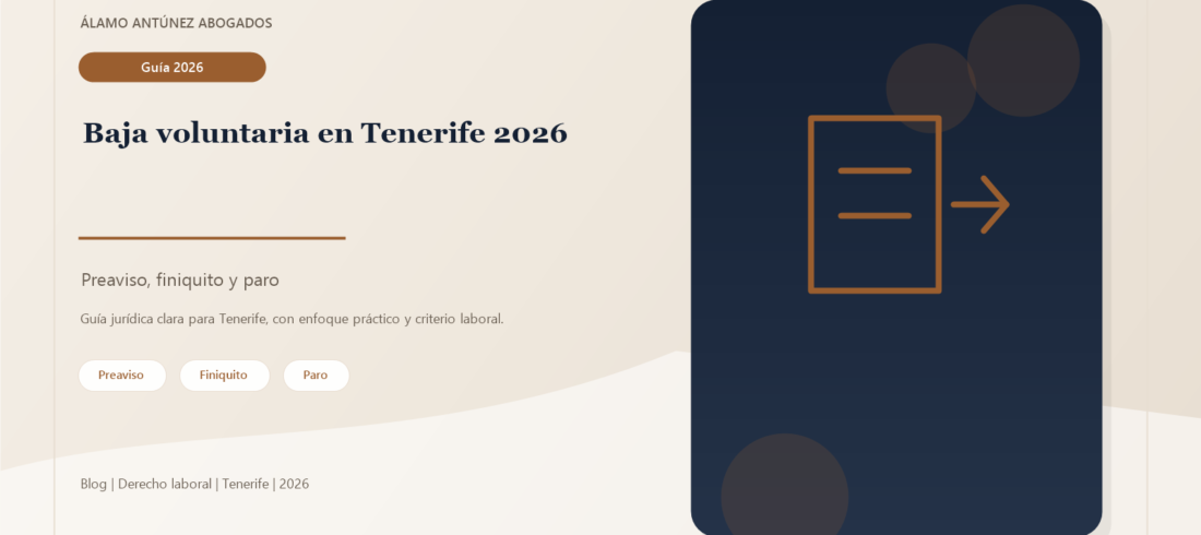 Imagen sobre baja voluntaria Tenerife - Álamo y Antúnez Abogados Tenerife