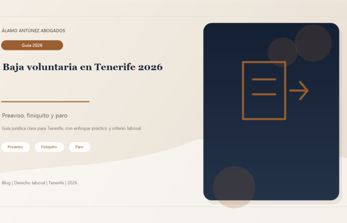 Imagen sobre baja voluntaria Tenerife - Álamo y Antúnez Abogados Tenerife