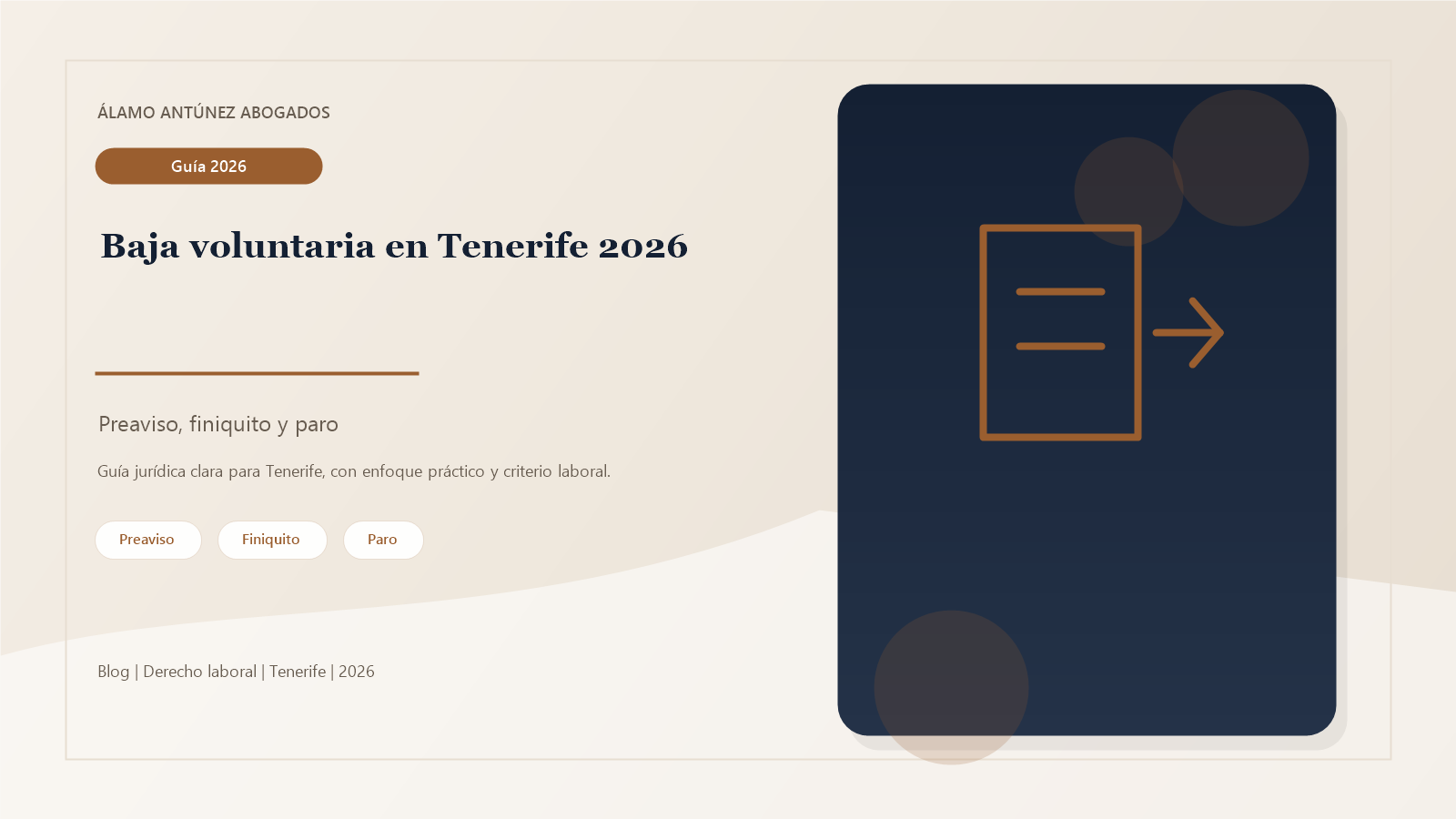 Imagen sobre baja voluntaria Tenerife - Álamo y Antúnez Abogados Tenerife