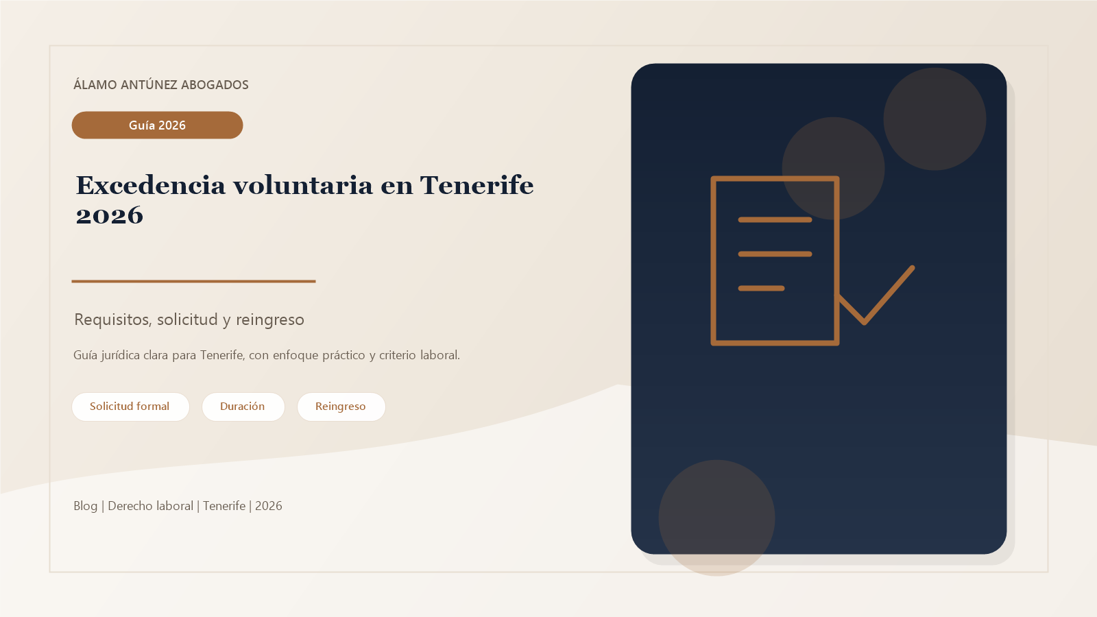 Imagen sobre excedencia voluntaria Tenerife - Álamo y Antúnez Abogados Tenerife